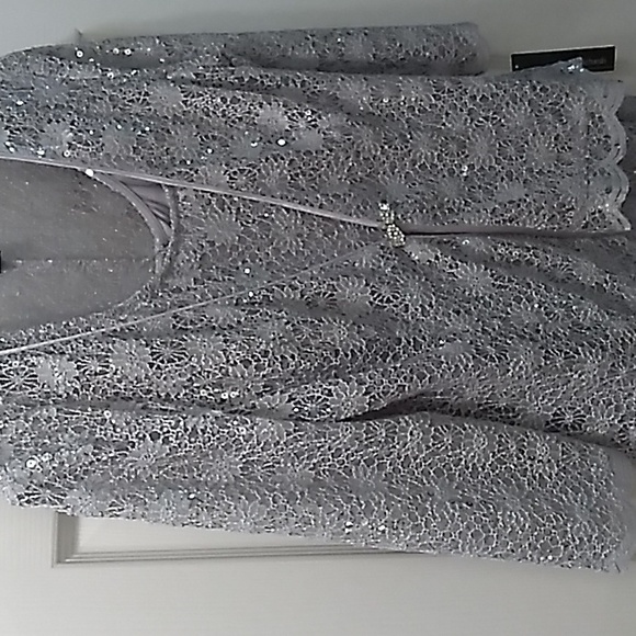 R & M Richard's 2pc Lace & Sequined Dress - Picture 2 of 14